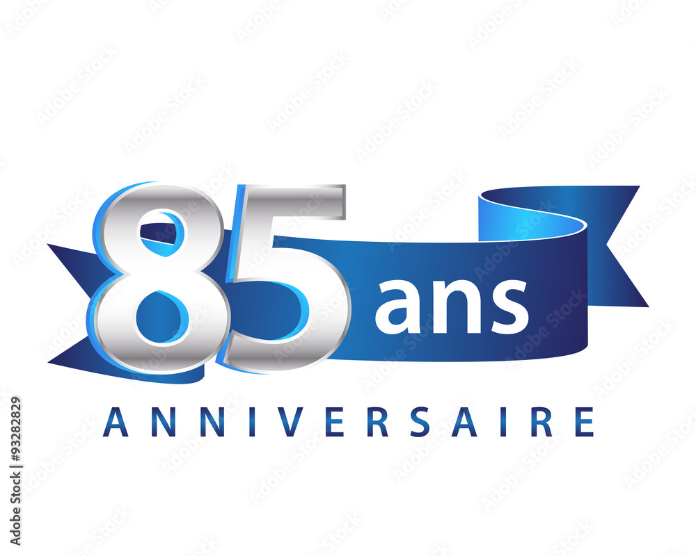 85 Ruban Bleu Logo Anniversaire