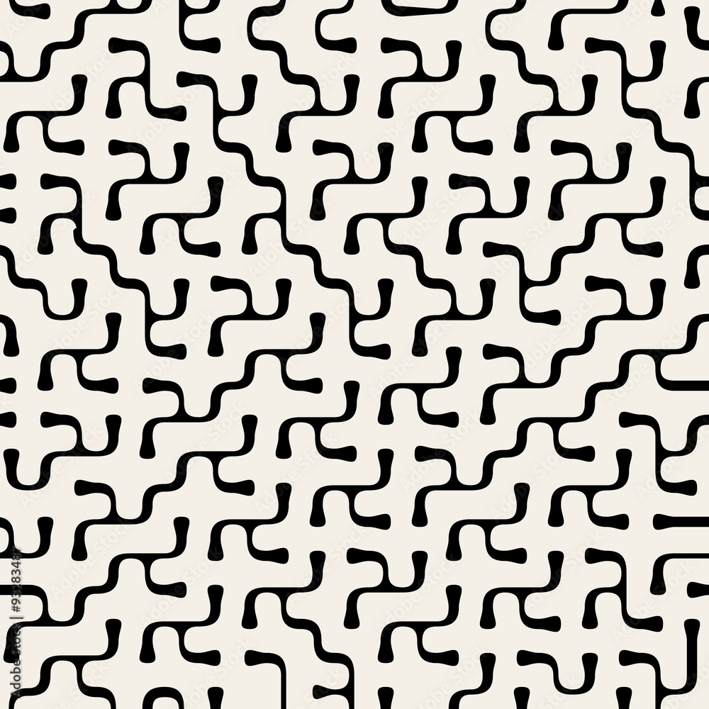 Vector Seamless Organic Maze Rounded Line Pattern Vector Seamless Organic Maze Rounded Line Pattern
