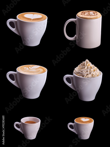 Six coffee cup set