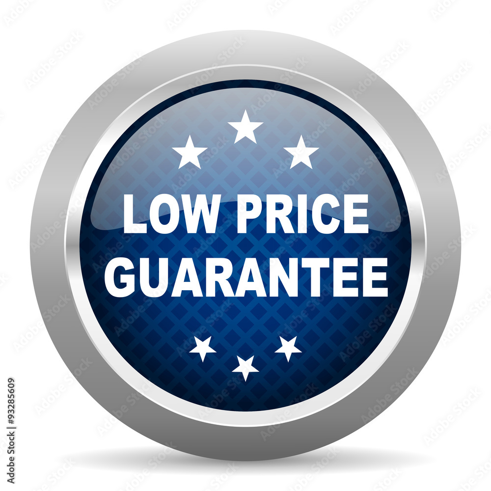 low price guarantee blue circle glossy web icon on white background, round button for internet and mobile app low price guarantee blue circle glossy web icon on white background, round button for internet and mobile app