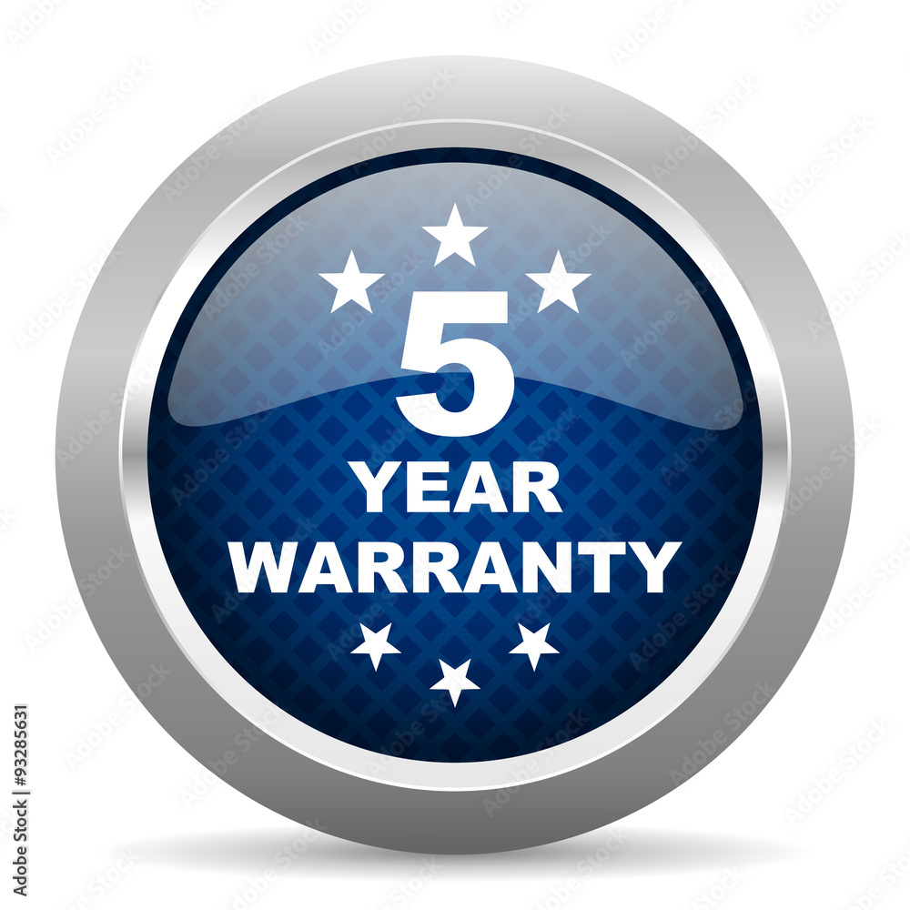 warranty guarantee 5 year blue circle glossy web icon on white background, round button for internet and mobile app warranty guarantee 5 year blue circle glossy web icon on white background, round button for internet and mobile app