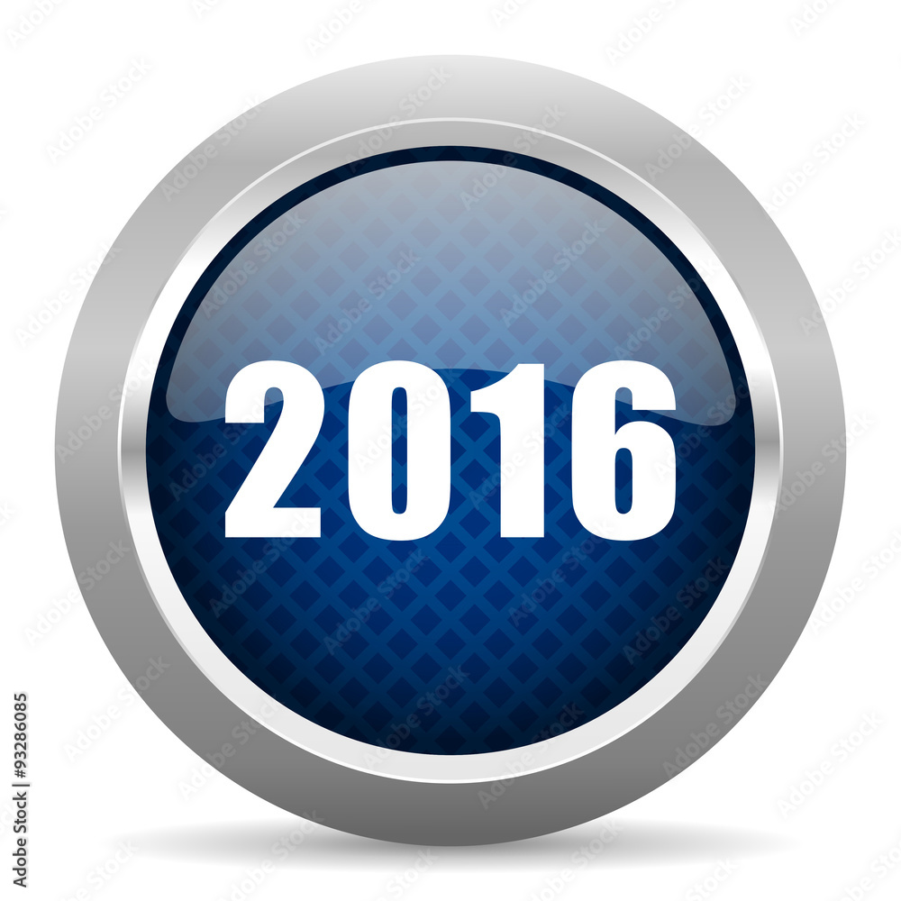 year 2016 blue circle glossy web icon on white background, round button for internet and mobile app year 2016 blue circle glossy web icon on white background, round button for internet and mobile app