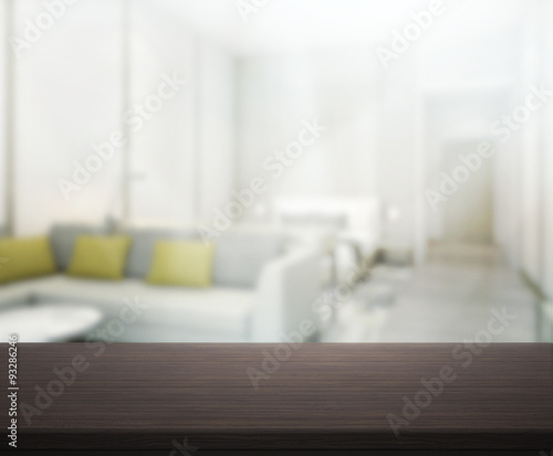 Table Top And Blur Interior Background