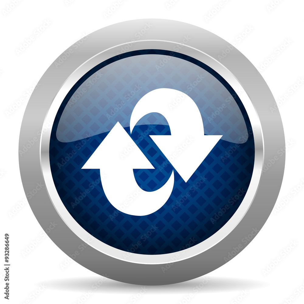 rotation blue circle glossy web icon on white background, round button for internet and mobile app rotation blue circle glossy web icon on white background, round button for internet and mobile app