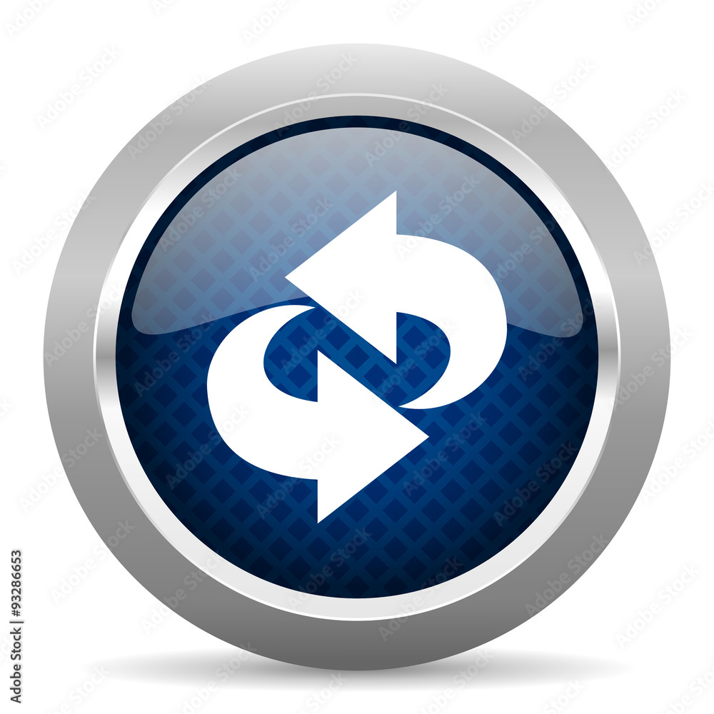 rotation blue circle glossy web icon on white background, round button for internet and mobile app rotation blue circle glossy web icon on white background, round button for internet and mobile app