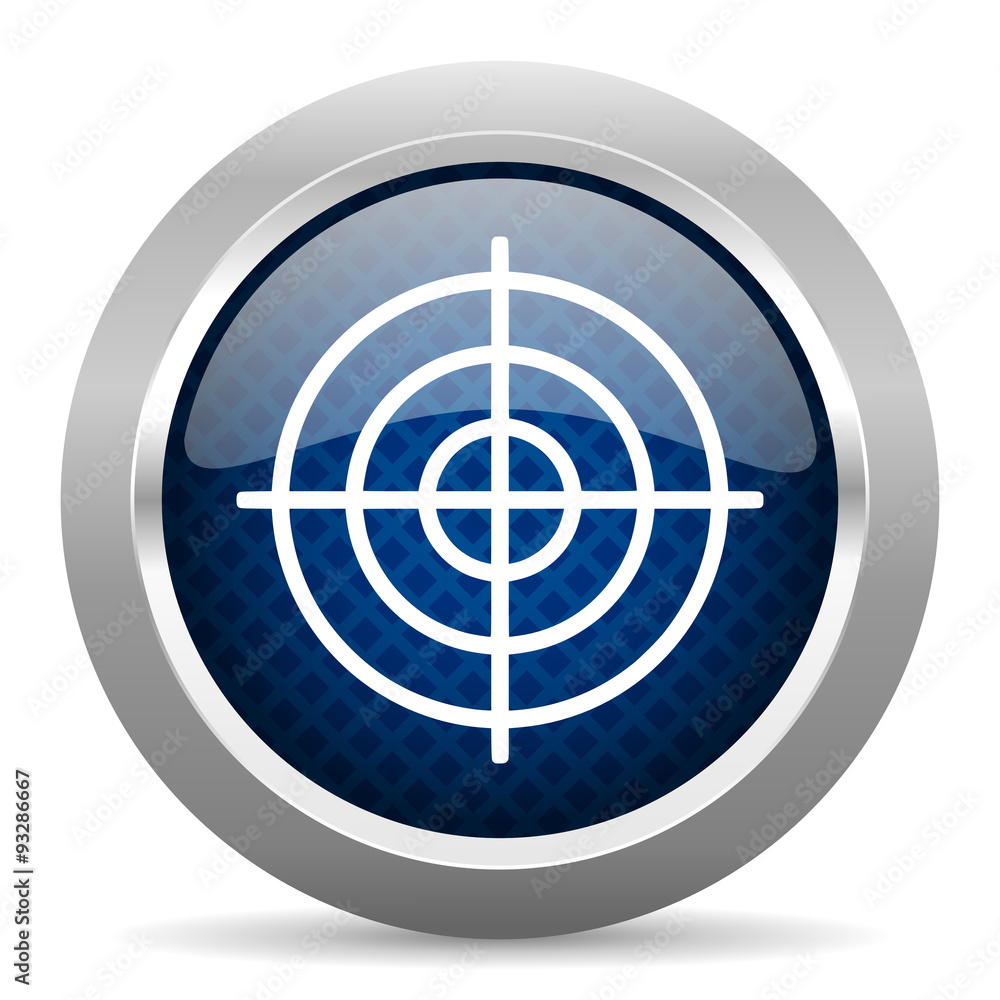 target blue circle glossy web icon on white background, round button for internet and mobile app target blue circle glossy web icon on white background, round button for internet and mobile app