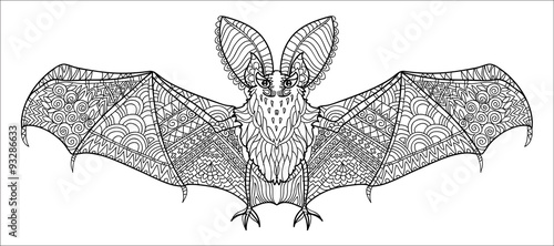 Zentangle stylized bat.