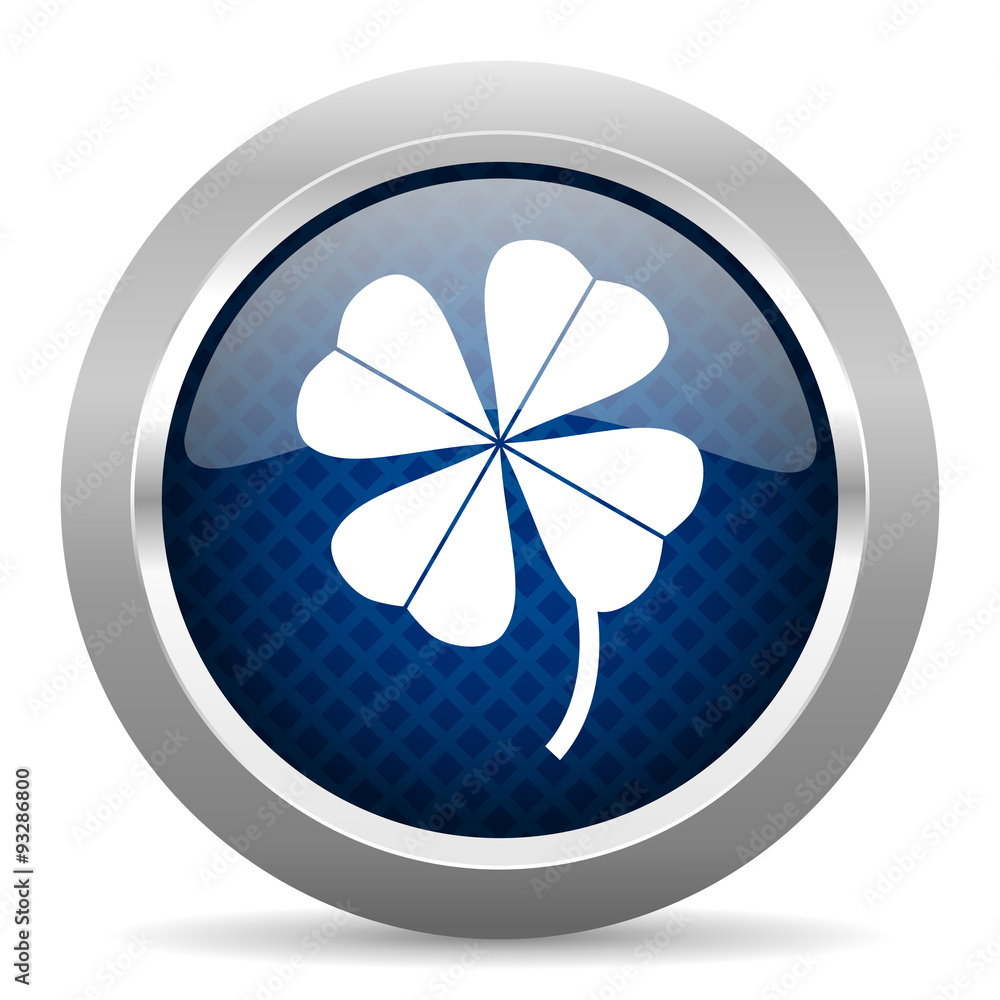 four-leaf clover blue circle glossy web icon on white background, round button for internet and mobile app four-leaf clover blue circle glossy web icon on white background, round button for internet and mobile app