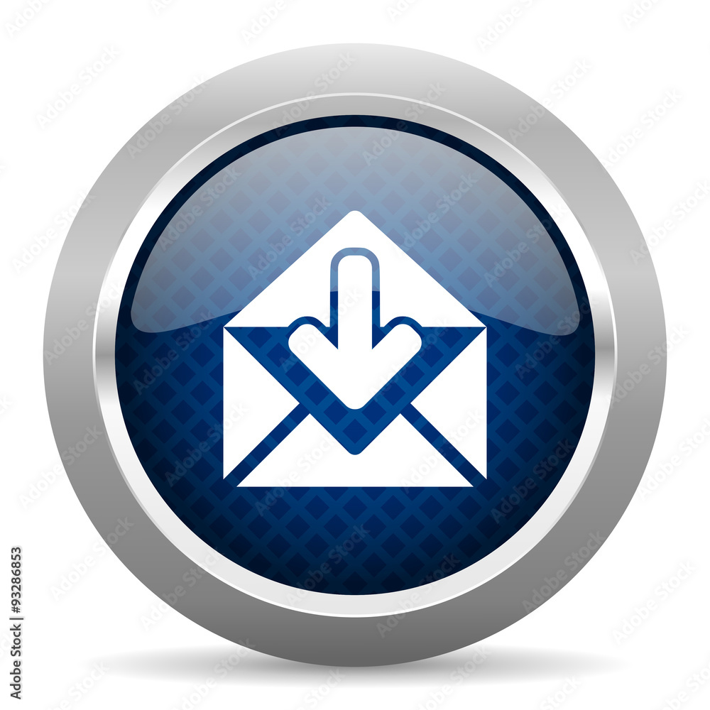 email blue circle glossy web icon on white background, round button for internet and mobile app email blue circle glossy web icon on white background, round button for internet and mobile app