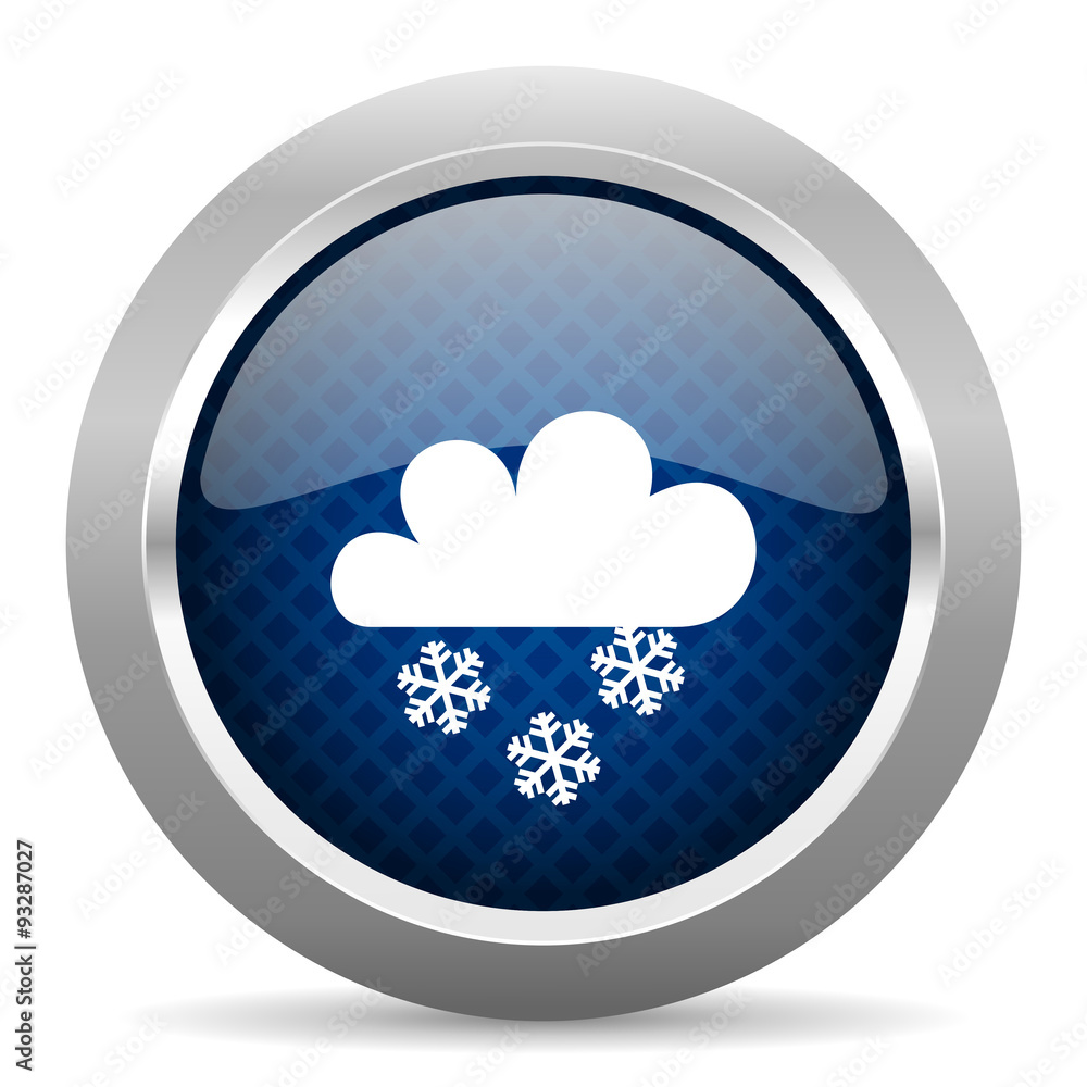 snowing blue circle glossy web icon on white background, round button for internet and mobile app snowing blue circle glossy web icon on white background, round button for internet and mobile app