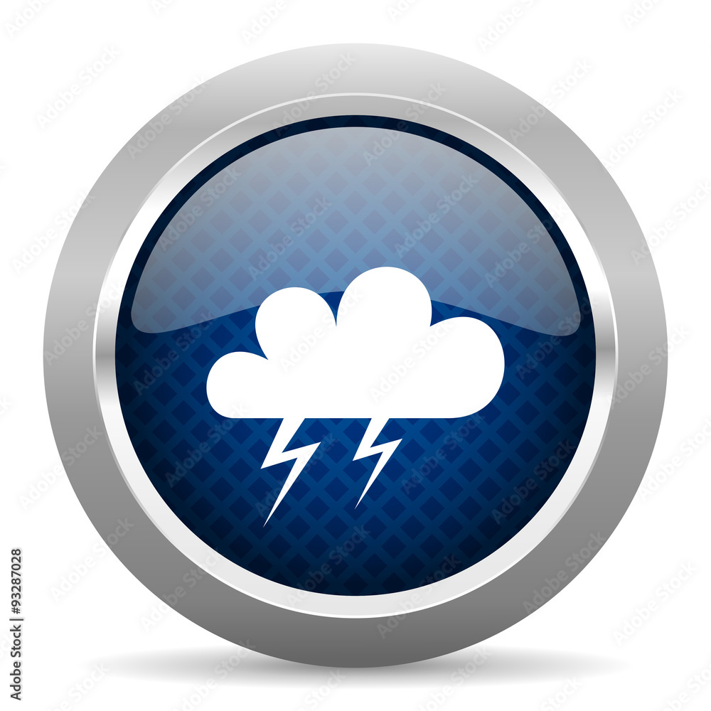 storm blue circle glossy web icon on white background, round button for internet and mobile app storm blue circle glossy web icon on white background, round button for internet and mobile app