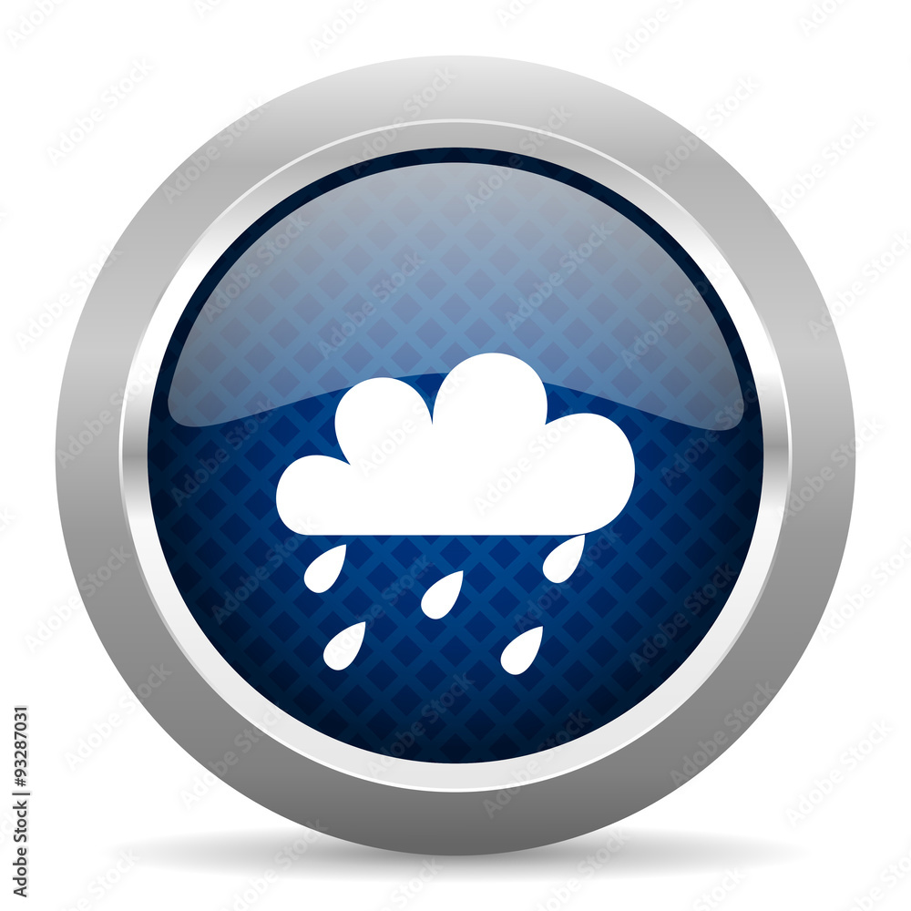 rain blue circle glossy web icon on white background, round button for internet and mobile app rain blue circle glossy web icon on white background, round button for internet and mobile app