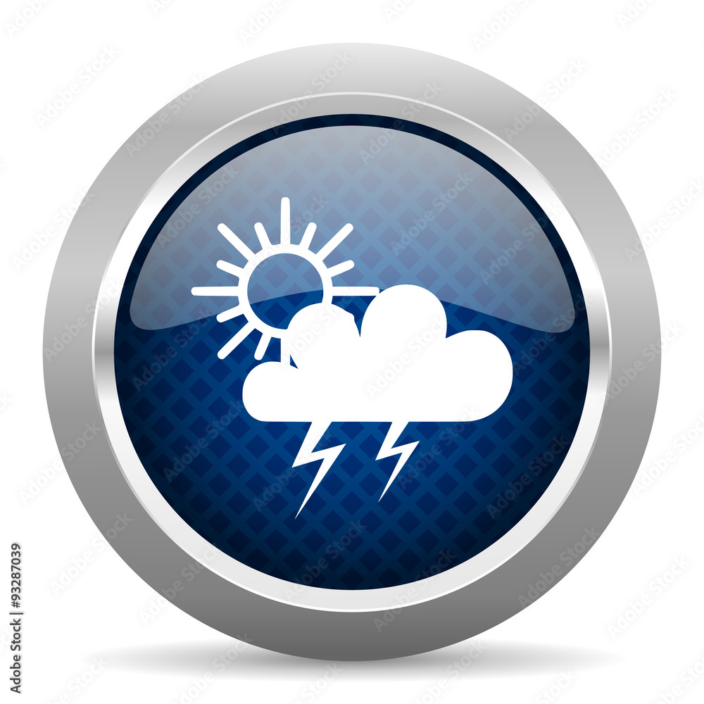 storm blue circle glossy web icon on white background, round button for internet and mobile app storm blue circle glossy web icon on white background, round button for internet and mobile app
