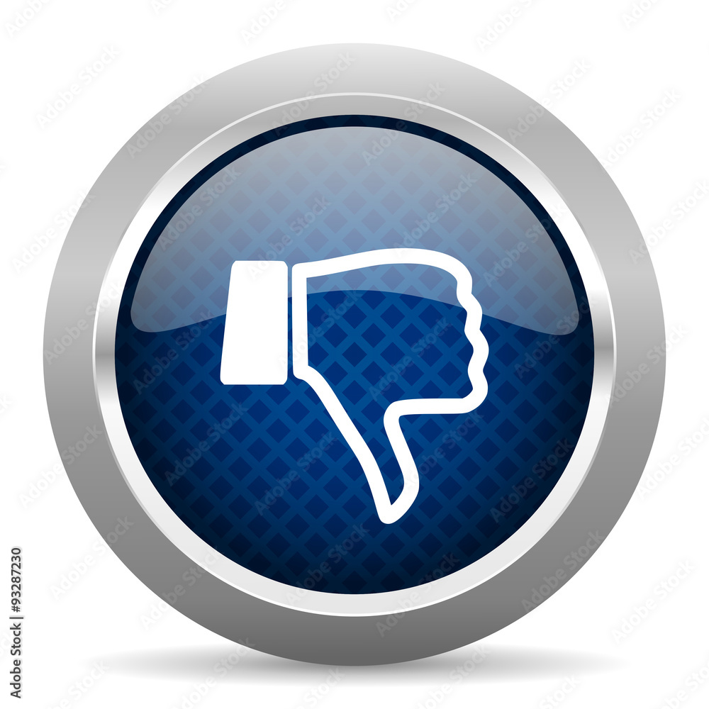dislike blue circle glossy web icon on white background, round button for internet and mobile app dislike blue circle glossy web icon on white background, round button for internet and mobile app