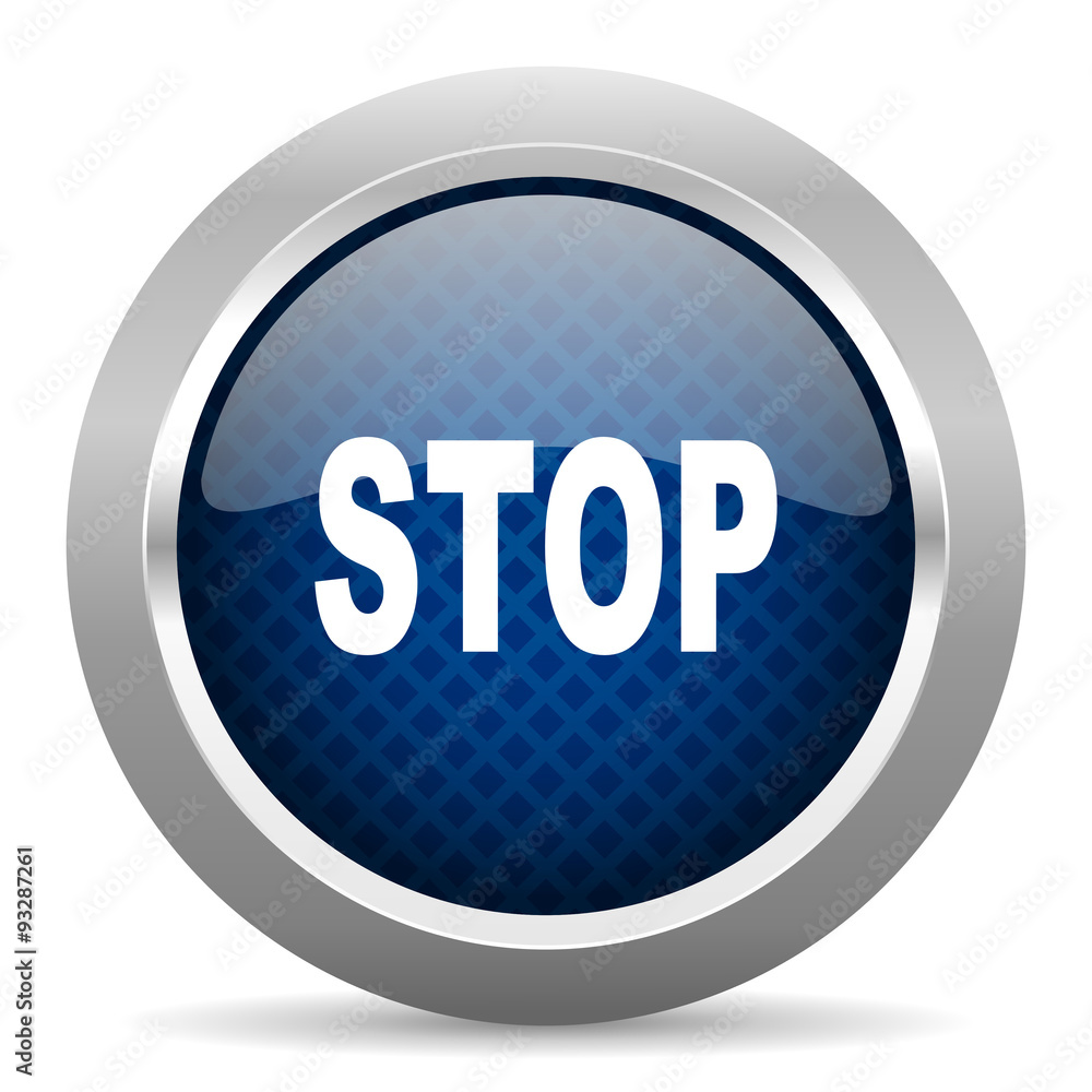 stop blue circle glossy web icon on white background, round button for internet and mobile app stop blue circle glossy web icon on white background, round button for internet and mobile app