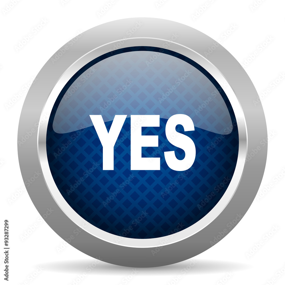 yes blue circle glossy web icon on white background, round button for internet and mobile app yes blue circle glossy web icon on white background, round button for internet and mobile app