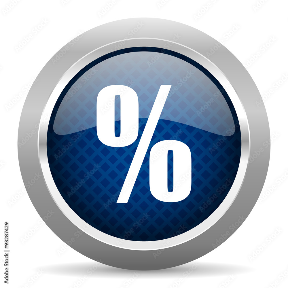 percent blue circle glossy web icon on white background, round button for internet and mobile app percent blue circle glossy web icon on white background, round button for internet and mobile app