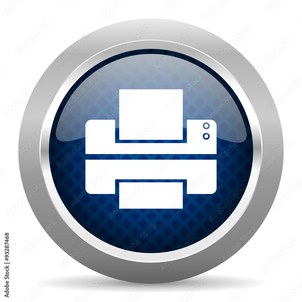 printer blue circle glossy web icon on white background, round button for internet and mobile app printer blue circle glossy web icon on white background, round button for internet and mobile app