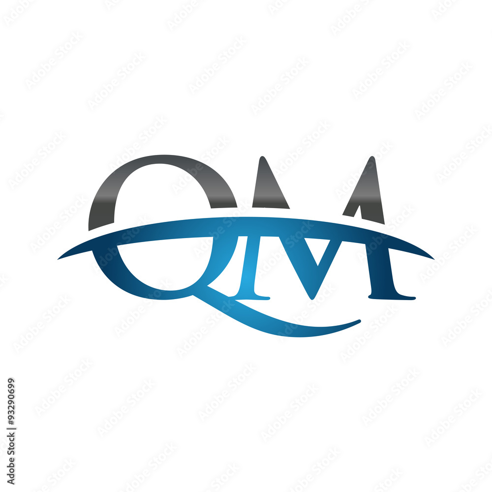 QM initial company swoosh logo blue QM initial company swoosh logo blue
