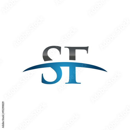 SF initial company swoosh logo blue