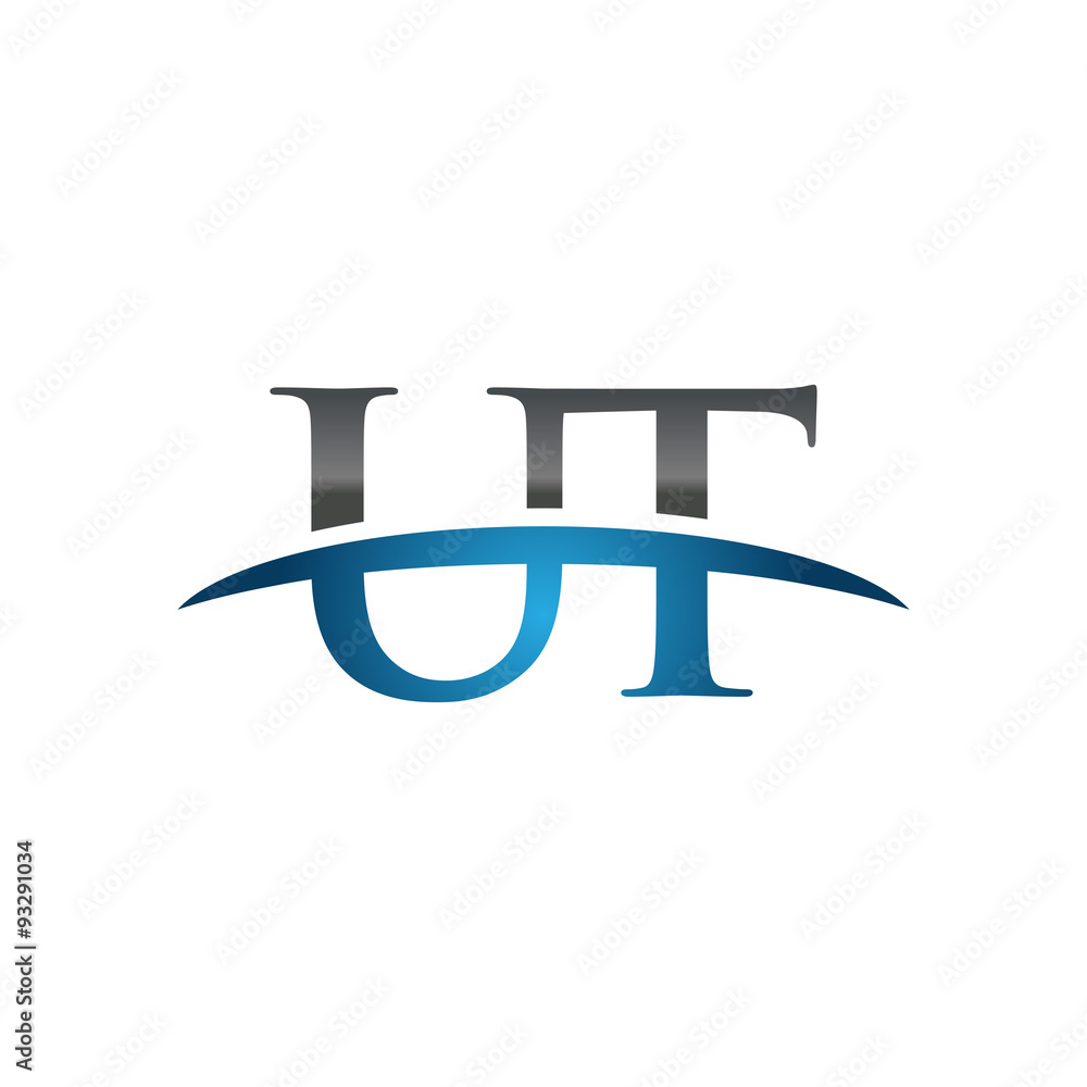 UT initial company swoosh logo blue UT initial company swoosh logo blue