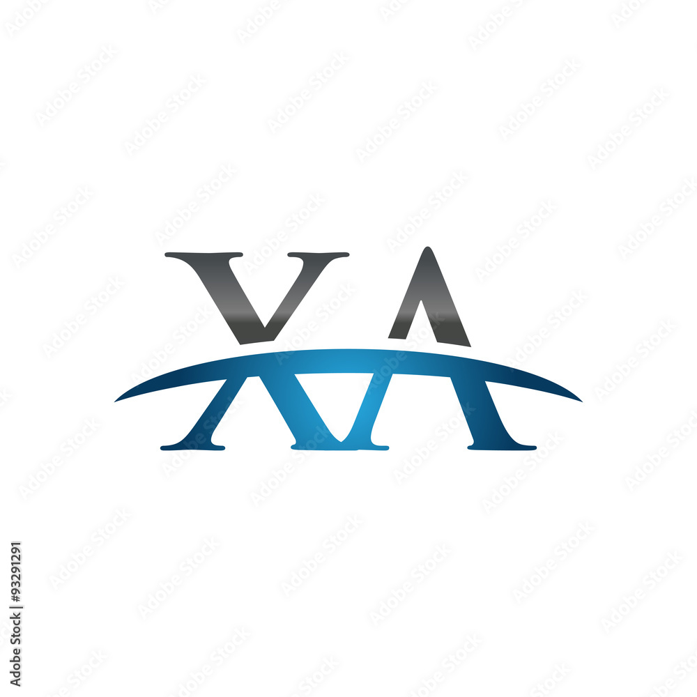 XA initial company swoosh logo blue XA initial company swoosh logo blue