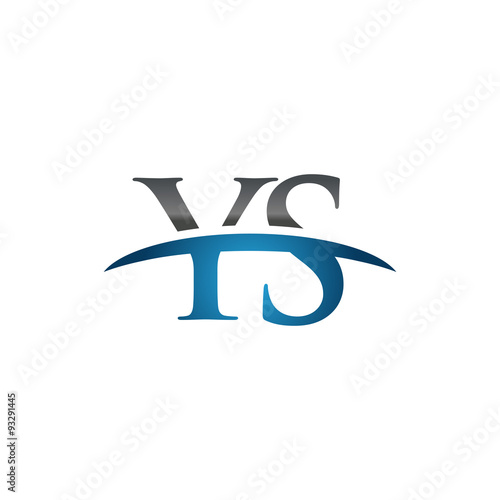 YS initial company swoosh logo blue
