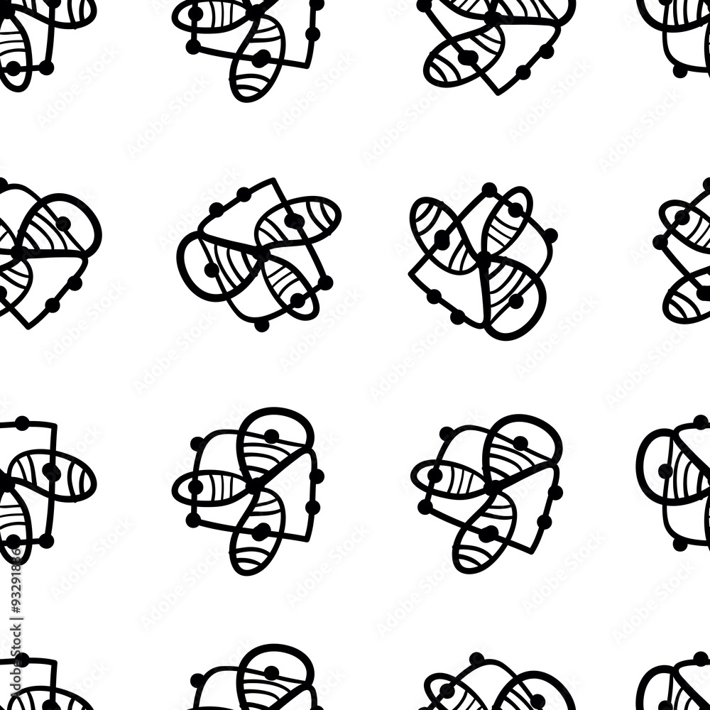 Seamless black and white pattern with abstract decorative element vector background. Perfect for wallpapers, pattern fills, web page backgrounds, surface textures, textile Seamless black and white pattern with abstract decorative element vector background. Perfect for wallpapers, pattern fills, web page backgrounds, surface textures, textile