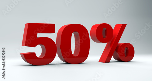50 percent discount icon on white background 