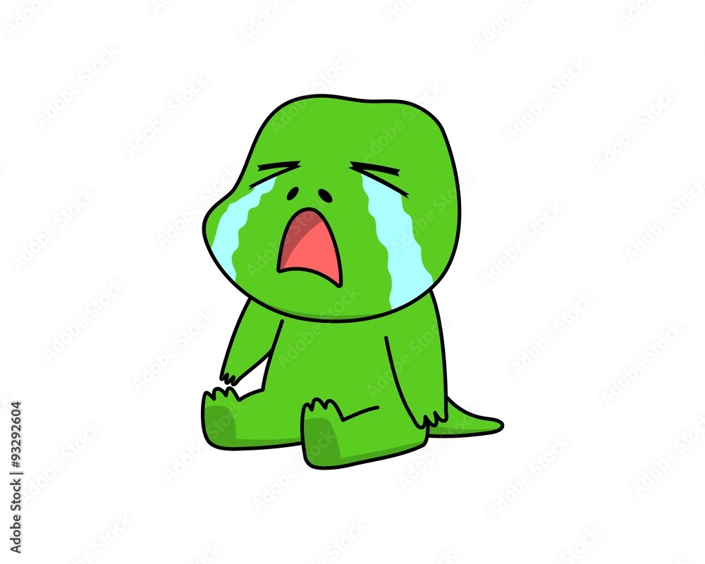 cute dino cry Stock Vector Adobe Stock