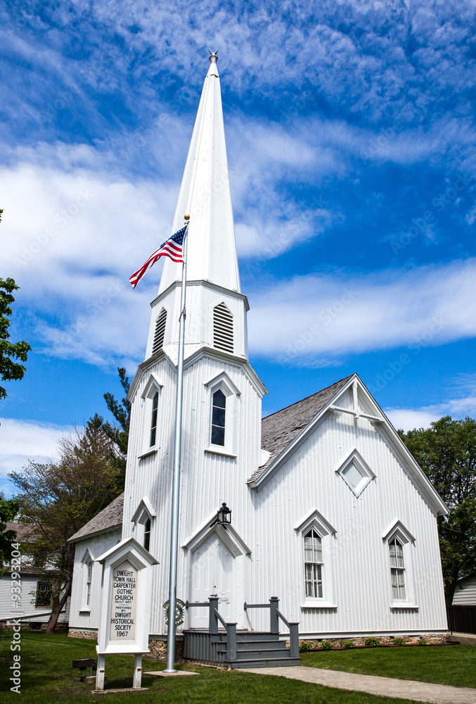 U.S.A. Illinois, Route 66, Dwight, the Carpenter Gothic church