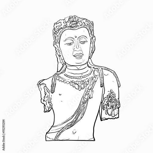 Drawing bust of Bodhisattva Avalokiteshvara