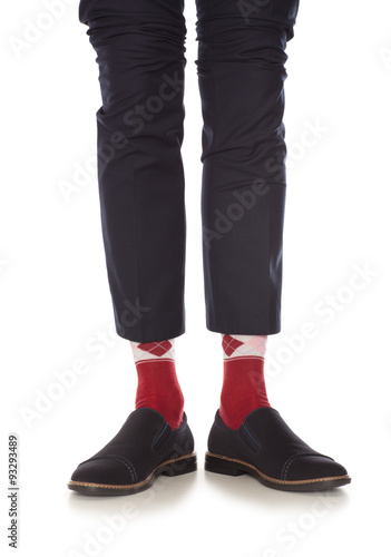 Man leg in red socks