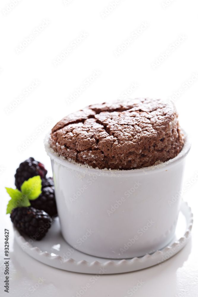Chocolate souffle with thick glaze Chocolate souffle with thick glaze