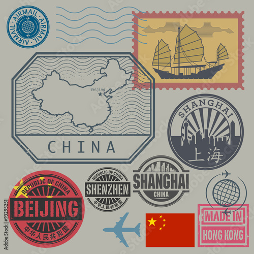 Photography Travel stamps set