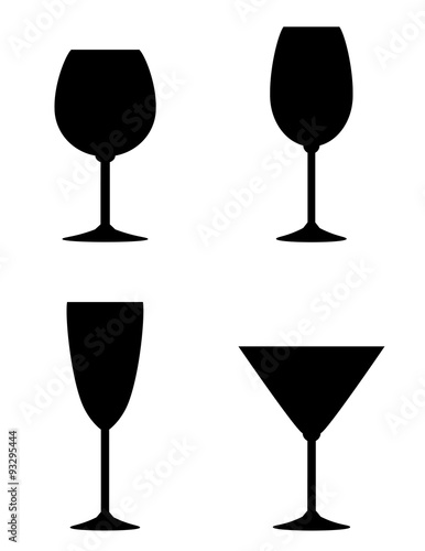 isolated wine glass set