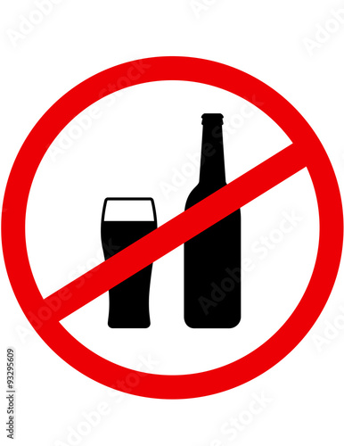 sign stop alcohol with beer