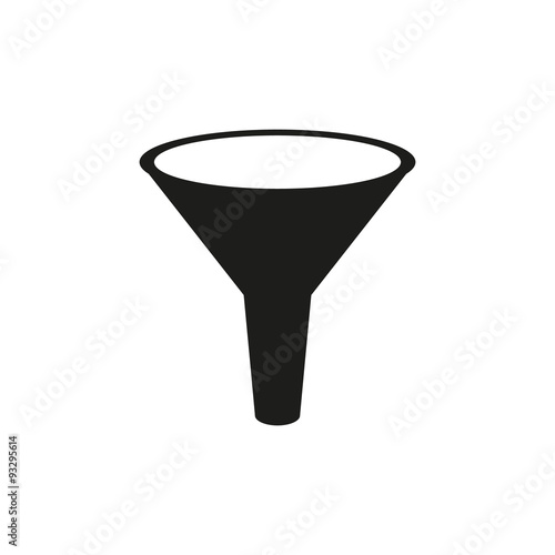 The funnel icon. Filtered and filter, laboratory, chemistry symbol. Flat