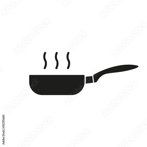 The pan icon. Barbecue and kitchen, cook symbol. Flat