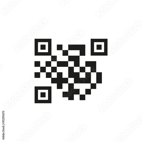 The QR code icon. Link and URL symbol. Flat