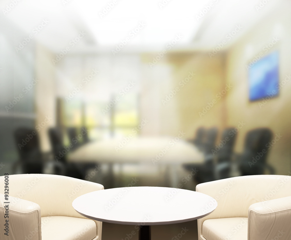 Table Top And Blur Office Background