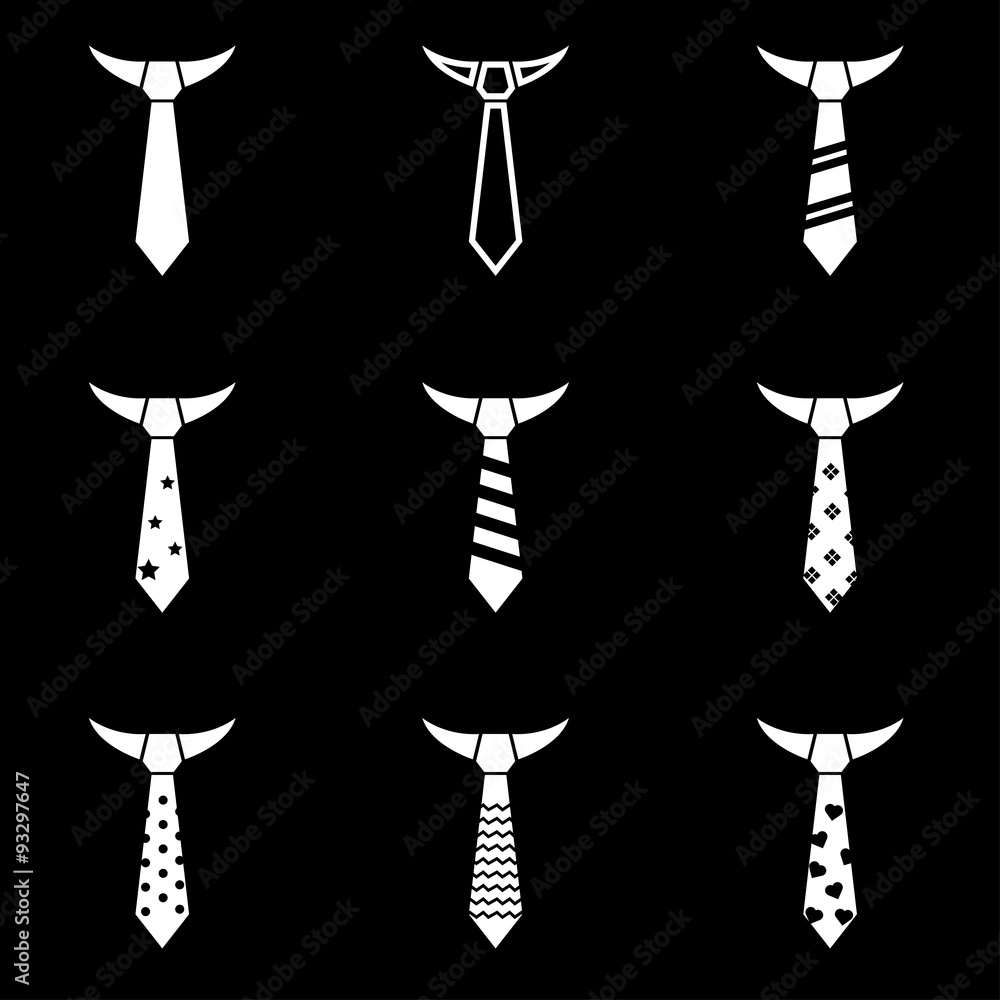 Vector black tie icon set Stock Vector | Adobe Stock
