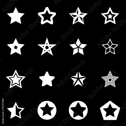 Vector white stars icon set
