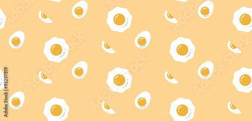 boiled egg and fried egg seamless pattern vector