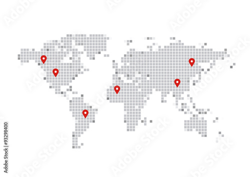 world map modern dot illustration background vector