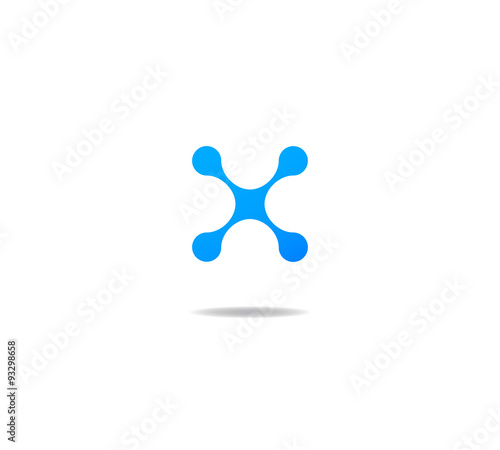 blue molecule logo initial letter x