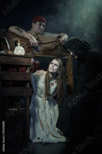 Foto Halloween. The Middle Ages. The execution of witches. The Execut