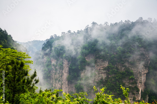 Misty steep mountain peaks - Zhangjiajie national park China