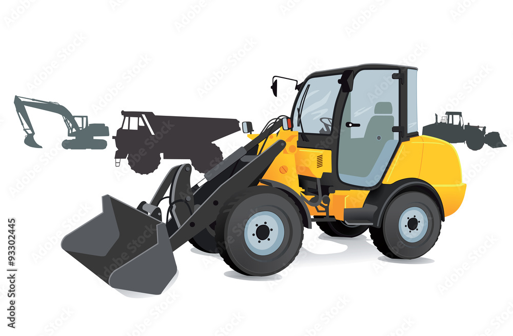Baumaschinen - Schaufellader, Bagger, LKW, Baumaschinen - Schaufellader, Bagger, LKW,