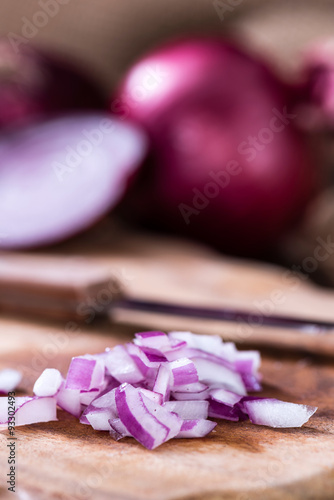 Portion of diced Red Onions